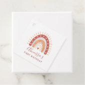Chic Bohemian Terracotta Rainbow Birthday Party Bedankjes Labels (In situ)