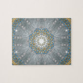 Chic Bohemian Vintage Fashion Silver blue mandala Legpuzzel (Horizontaal)