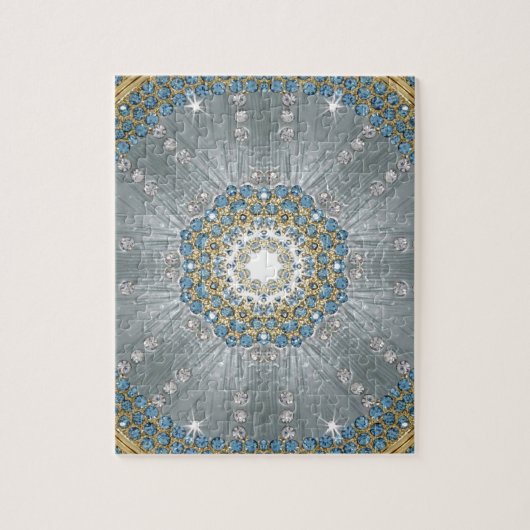 Chic Bohemian Vintage Fashion Silver blue mandala Legpuzzel (Verticaal)