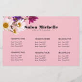 Chic Bohemian Wildbloemen Roze Boutique Salon Flyer (Achterkant)