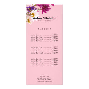 Chic Bohemian Wildbloemen Roze Boutique Salon Reclamekaart