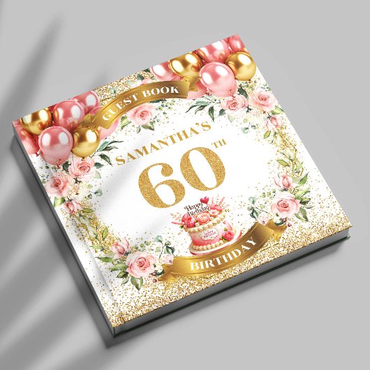 Chic Boho 60e verjaardag gastenboek Bloom esthetie