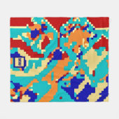 Chic boho abstracte vector kleurrijke monogram she fleece deken (Voorkant (Horizontaal))