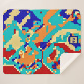 Chic boho abstracte vector kleurrijke monogram sherpa deken (Voorkant (horizontaal))