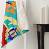 Chic boho abstracte vector kleurrijke monogram sherpa deken