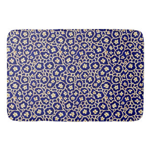 Chic Boho Anemone Dark Blue Pattern Badmat