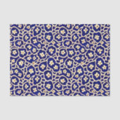Chic Boho Anemone Dark Blue Pattern Tissuepapier (Voorkant)
