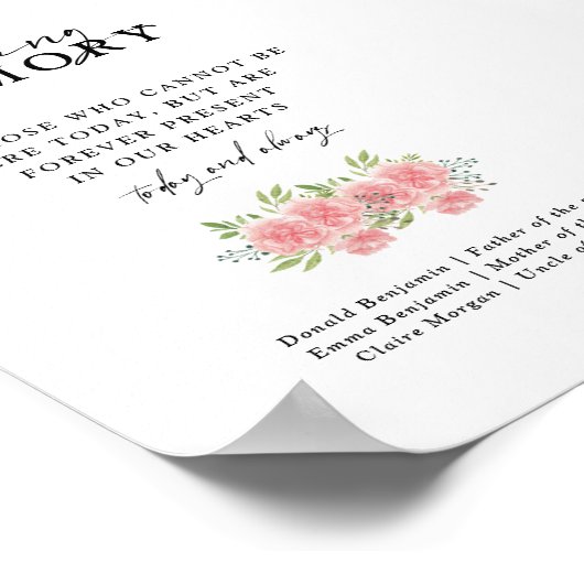 Chic Boho Anjer In Liefdevolle Herinnering Trouwte Poster (Hoek)