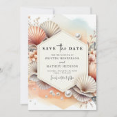 Chic Boho Beach bruiloft Save The Date (Voorkant)