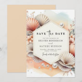 Chic Boho Beach bruiloft Save The Date (Voorkant / Achterkant)