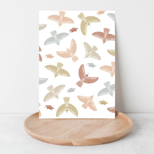 Chic Boho Birds | Afstuderen bedankpas Bedankkaart
