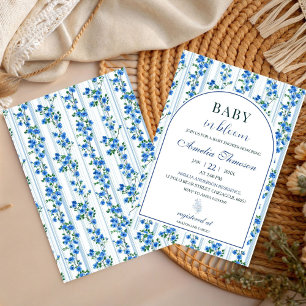 Chic Boho Blauwe Wilde Bloem Jongen bloemenkind Ba Kaart