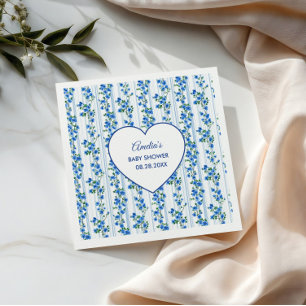 Chic Boho Blauwe Wilde Bloem Jongens Bloemen Baby Servet