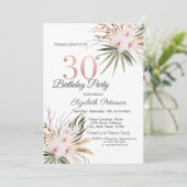 Chic Boho Bloemen 30e Verjaardag Kaart (Staand voorkant)