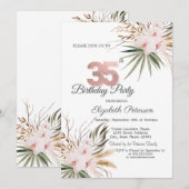 Chic Boho Bloemen 35e Verjaardag Kaart (Voorkant / Achterkant)