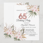 Chic Boho Bloemen 65e Verjaardag Kaart (Voorkant / Achterkant)