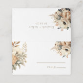 Chic Boho Bloemen | Herfst Bloemen Bruiloft Plaatskaartje (Buitenkant ongevouwen)