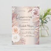 Chic Boho Bloemen Quinceañera Kaart (Staand voorkant)