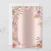 Chic Boho Bloemen Roze Goud 65e Verjaardag Kaart (Achterkant)