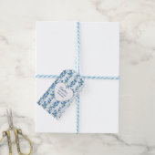 Chic Boho Blue Wildflower Boy floral Baby Shower  Cadeaulabel (Met Touw)