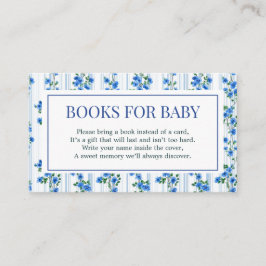 Chic Boho Blue Wildflower Boy floral Baby Shower  Informatiekaartje