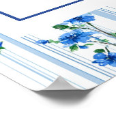 Chic Boho Blue Wildflower Boy floral Baby Shower Poster (Hoek)