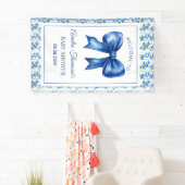 Chic Boho Blue Wildflower Boy floral Baby Shower  Spandoek (Insitu)