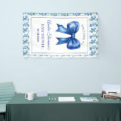 Chic Boho Blue Wildflower Boy floral Baby Shower  Spandoek (Beurs)