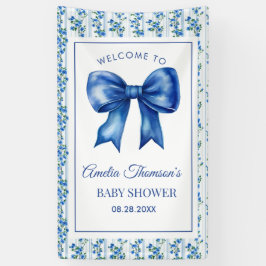Chic Boho Blue Wildflower Boy floral Baby Shower  Spandoek