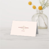 Chic Boho Blush Beige Gevouwen Trouwplaats Kaart Plaatskaartje (Achterkant)