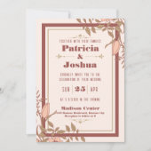Chic Boho Blush Beige Retro Huwelijksuitnodiging Kaart (Voorkant)