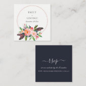 CHIC BOHO BLUSH FLORAL WREATH WEBSITE RSVP VIERKANTE VISITEKAARTJE (Voorkant / Achterkant)