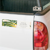 Chic Boho Blush Green Tropical Palm Leaves Beach Bumpersticker (Op Truck)
