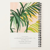 Chic Boho Blush Green Tropical Palm Leaves Beach Notitieboek (Achterkant)