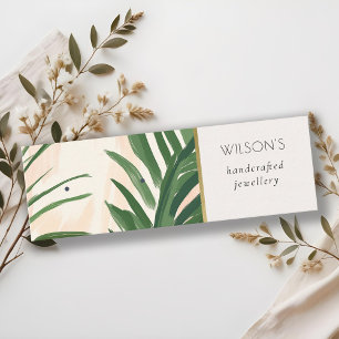 Chic Boho Blush Groene Tropische Palm Bladeren Oor Mini Visitekaartje