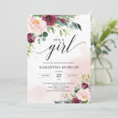 Chic Boho blush roze bordeauxbloemen het is een me Kaart (Staand voorkant)