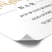 Chic Boho blush roze floral gold mimosa bar sign Poster (Hoek)