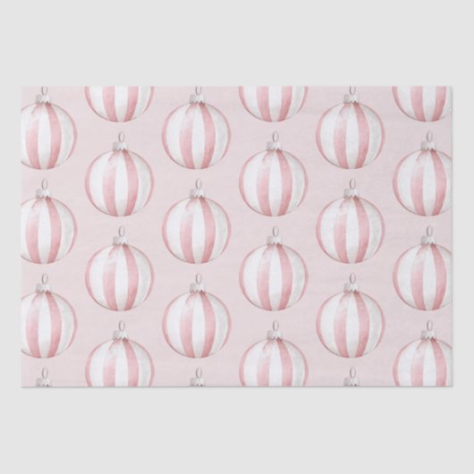 Chic Boho Blush Roze Gestreepte Ornamenten Tissuepapier (Voorkant)