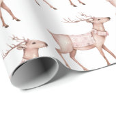 Chic Boho Blush Roze Wit Hert Cadeaupapier (Rol Hoek)