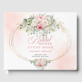 Chic Boho Blush Rozen Bruiloft Uitnodiging Guest B Gastenboek (Voorkant)