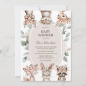 Chic Boho Bosdieren Baby Shower Kaart (Voorkant)
