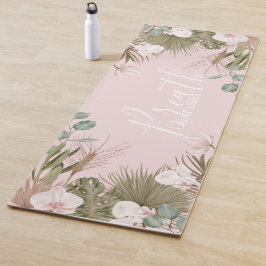 Chic Boho Botanical "Breath" Personalized Yogamat