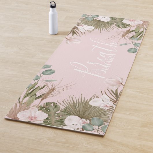 Chic Boho Botanical "Breath" Personalized Yogamat (In situ)