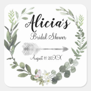 Chic Boho Botanical Vrijgezellenfeest Vierkante Sticker