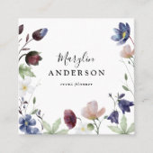 Chic Boho Botanische Wildbloemen Femanine Vierkante Visitekaartje (Voorkant)