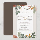 Chic Boho Bruiloft Kaart (Voorkant / Achterkant)
