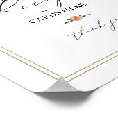 Chic Boho Bruiloftsreceptenkaart Bord Poster (Hoek)