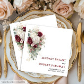 Chic Boho Burgundy Gold Rose Wedding Paper Napkins Servet