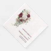 Chic Boho Burgundy Gold Rose Wedding Paper Napkins Servet (Hoek)