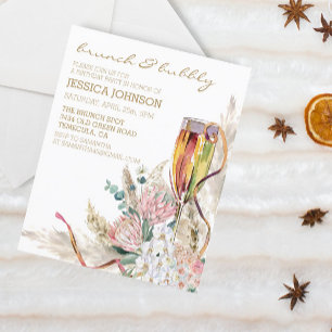 Chic Boho Champagne Brunch Bubble Birthday Party